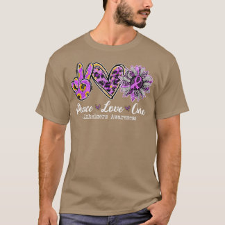 Sunflower Hippie Peace Love Cure Alzheimers Awaren T Shirt