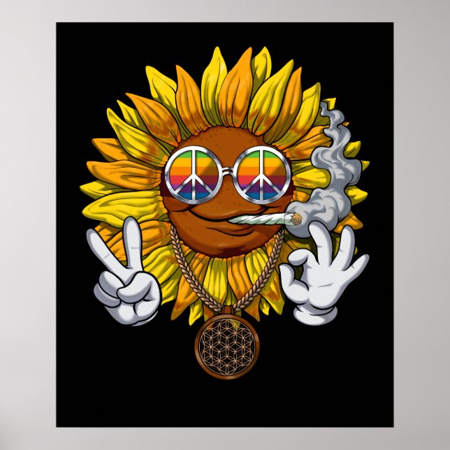 Sunflower Hippie Poster (Framsidan)