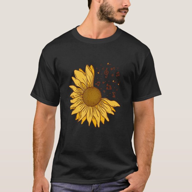 Sunflower Hope Positive Music Flowers Sunflowers T Shirt (Framsida)