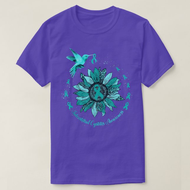 Sunflower Hummingbird Ribbon Interstitial Cystitis T Shirt (Design framsida)