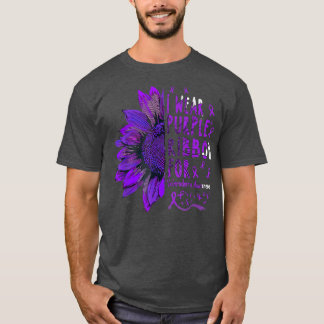 Sunflower I Wear Purple Ribbon for Scleroderma Awa T Shirt