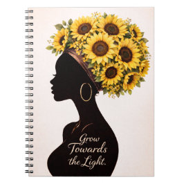 Sunflower Inspirational Black Woman Floral Journal Anteckningsbok
