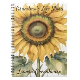 Sunflower Journal Grandma’s Life Story, Sunflower  Anteckningsbok