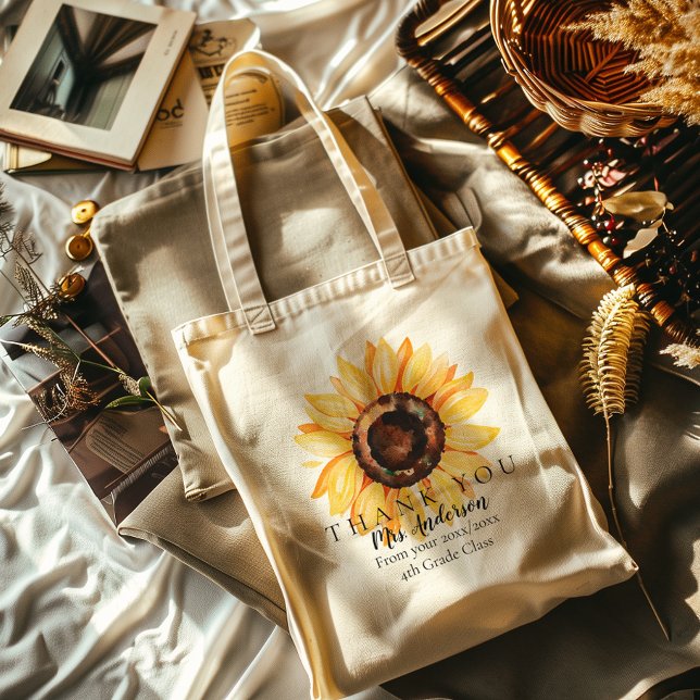 SUNFLOWER Lacher Tack Class Gift Tote Bag Tygkasse (Skapare uppladdad)