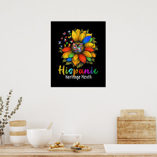 Sunflower Latin Länder Hispanic Heritage Month Poster