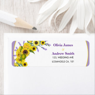 Sunflower & Lavender Wedding Return Address  Returadress Etikett