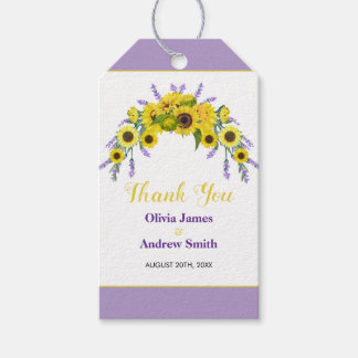 Sunflower & Lavender Wedding Thank You Favor  Presentetikett