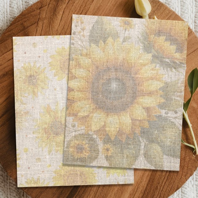 Sunflower Linen Design Scrapbook Paper (Skapare uppladdad)