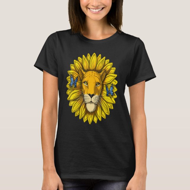 Sunflower Lion  I'm A Child Of God T Shirt (Framsida)