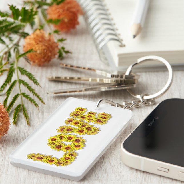 Sunflower Love Acrylic Keychain (Högra Framsidan)