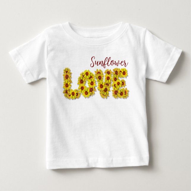 Sunflower Love Baby Top T Shirt (Framsida)