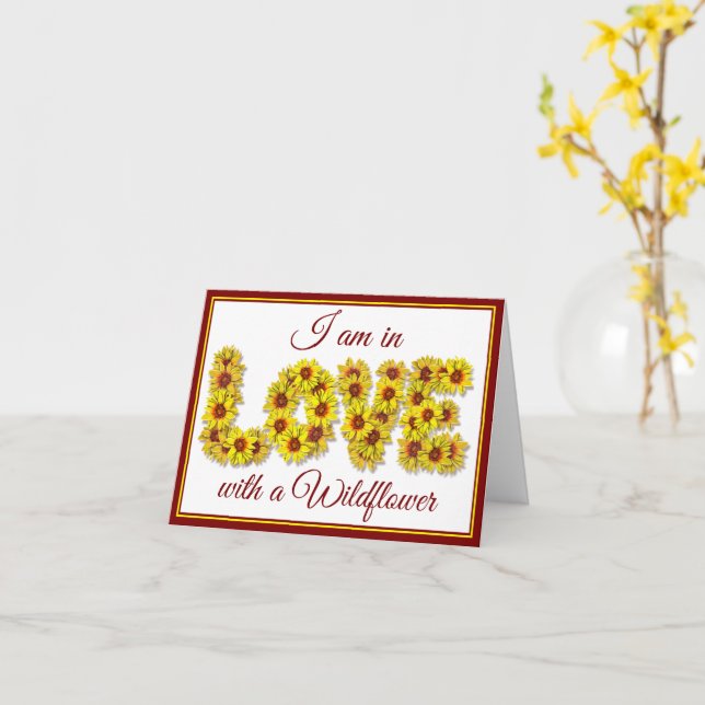 Sunflower Love Folded Greeting Card Kort (Gul blomma)