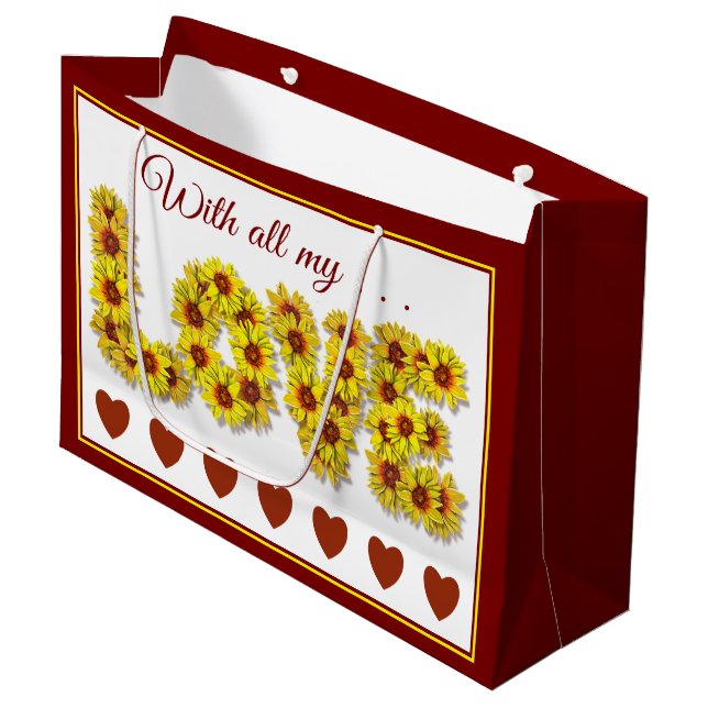 Sunflower Love Gift Bag (Framsidan Vinklad)