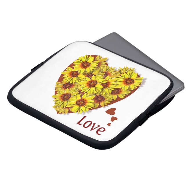 Sunflower Love Laptop Sleeve (Framsida topp)