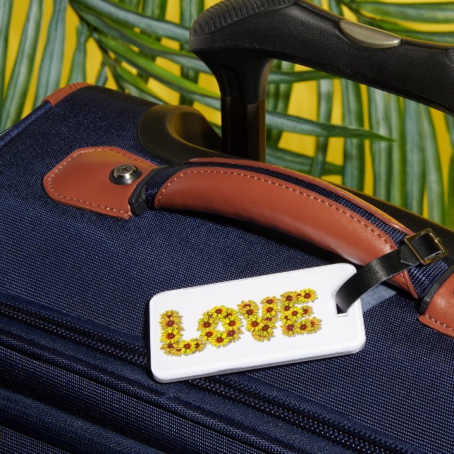 Sunflower Love Luggage Tag Bagagebricka (Baksida Insitu 1)
