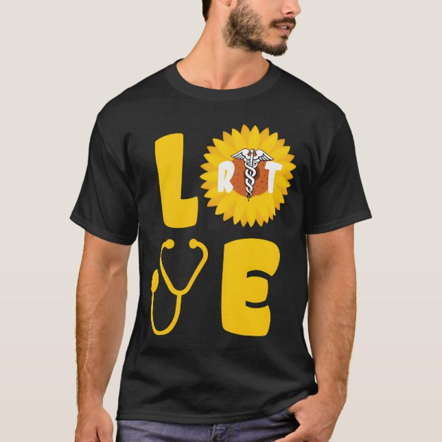 Sunflower Love Nurse Proud Reratoryherapist boy T Shirt (Framsida)