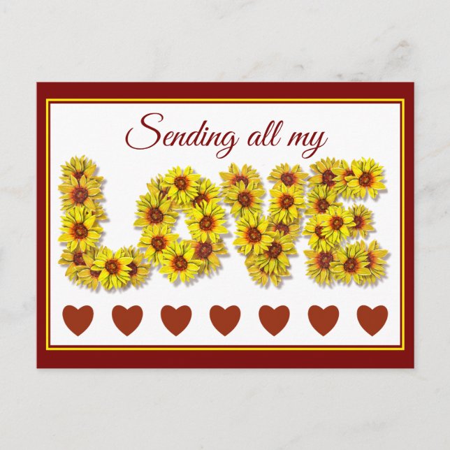 Sunflower Love Postcard Vykort (Framsida)