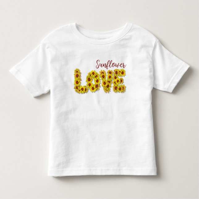 Sunflower Love Toddler Top T Shirt (Framsida)