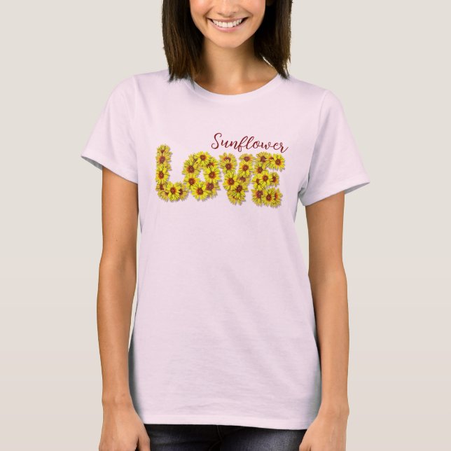 Sunflower Love Top T Shirt (Framsida)