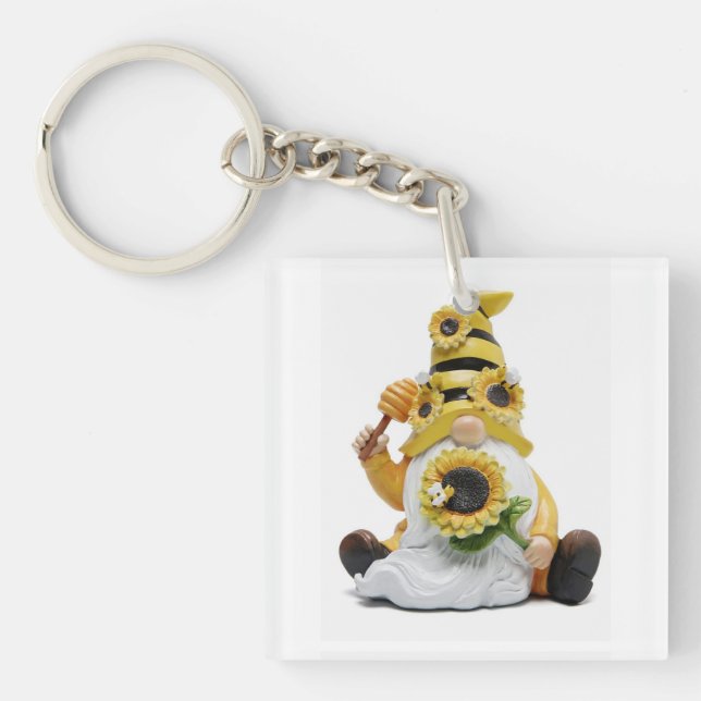 SUNFLOWER LOVING GNOME "KEY CHAIN" (Framsidan)