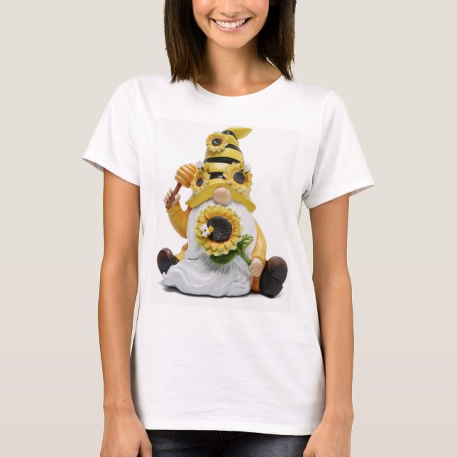SUNFLOWER LOVING GNOME T-SHIRT FOR HER (Framsida)
