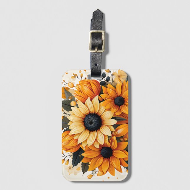 Sunflower luggage tag bagagebricka (Framsida vertikal)