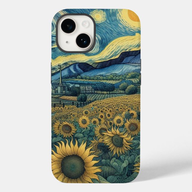 Sunflower Meadow in the Starry Night (Baksida)
