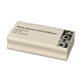 Sunflower Modern Calligraphy Wedding Address Stämpel