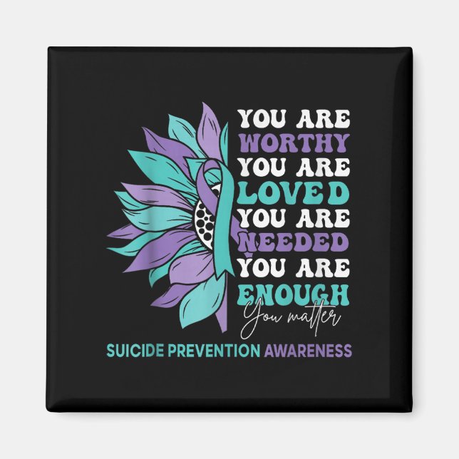 Sunflower Motivational Suprt Suicide Prevention Aw Magnet (Framsidan)