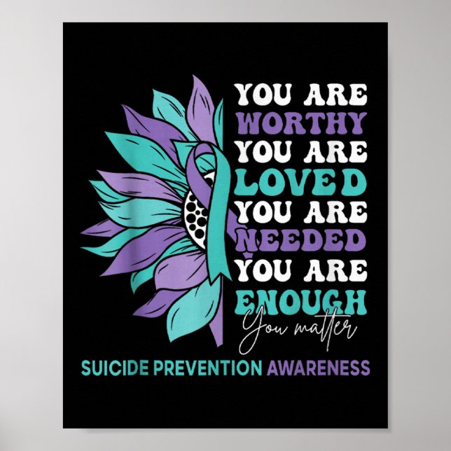 Sunflower Motivational Suprt Suicide Prevention Aw Poster (Framsidan)