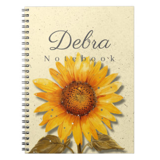 Sunflower Notebook Name | Yellow Floral Journal Anteckningsbok