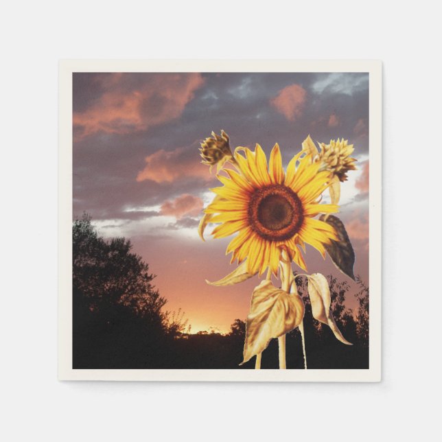 SUNFLOWER OCH SOMMER SUNSET PAPPERSSERVETT (Framsidan)