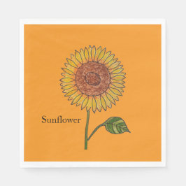 Sunflower Orange Paper Plate Pappersservett