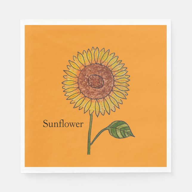 Sunflower Orange Paper Plate Pappersservett (Framsidan)