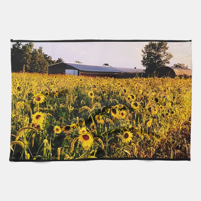 SUNFLOWER PATCH towel Kökshandduk (Horisontell)