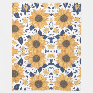 Sunflower pattern stylish Blanket for New Home Fleecefilt