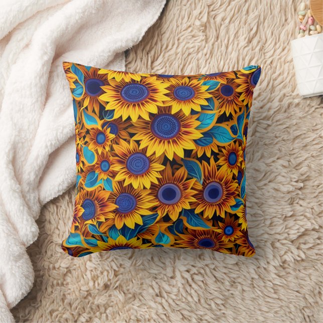 Sunflower Pillow Kudde (Filt)