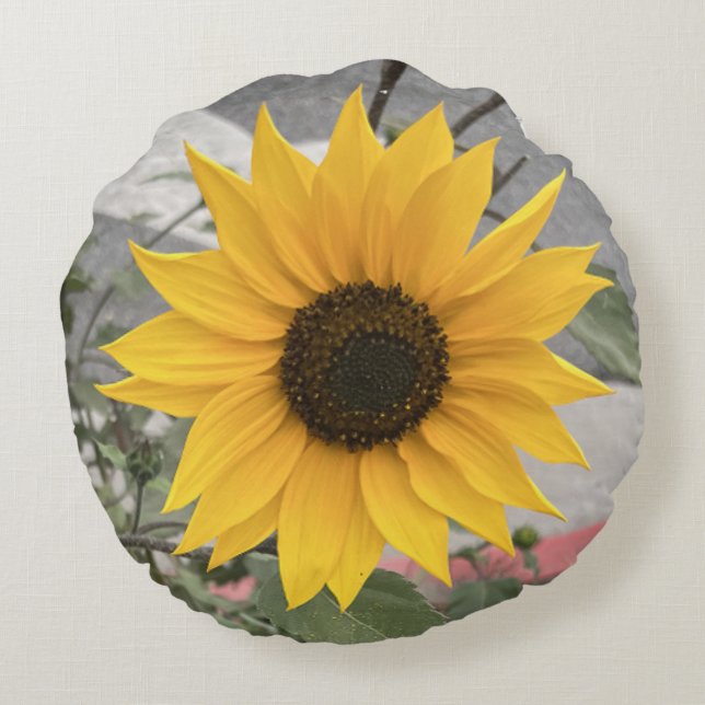 Sunflower Pillow Rund Kudde (Baksidan)
