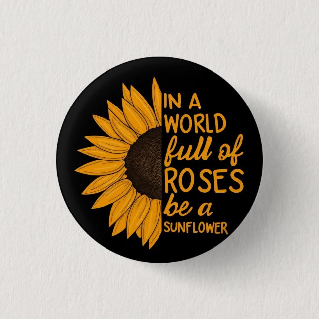 Sunflower pin│Inspirational Gift│Positive Badge Knapp (Framsida)