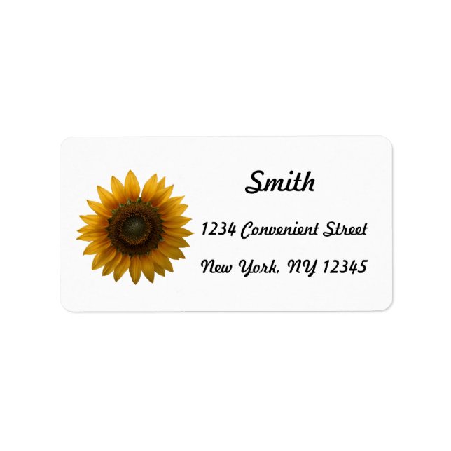 Sunflower Return Address Label Adressetikett (Framsidan)