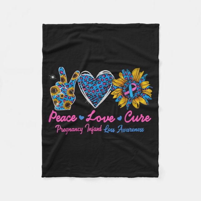 Sunflower Ribbon Pregnancy Infant Loss Awareness C Fleecefilt (Framsidan)