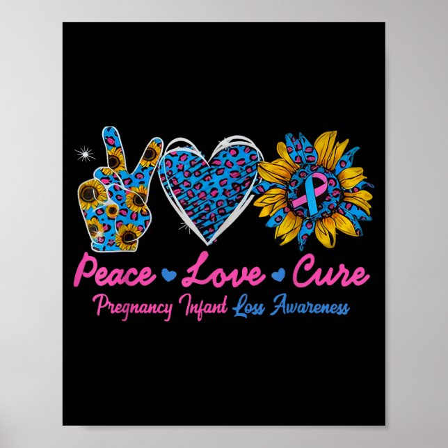 Sunflower Ribbon Pregnancy Infant Loss Awareness C Poster (Framsidan)
