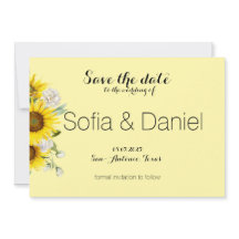 Sunflower rose wedding photo Save The Date Card