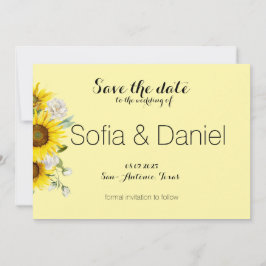 Sunflower rose wedding photo Save The Date Card Spara Datumet
