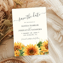 Sunflower rustic boho summer gardern ivory wedding spara datumet