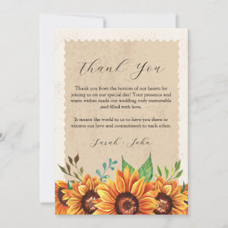 Sunflower Rustic Floral Tack Kort