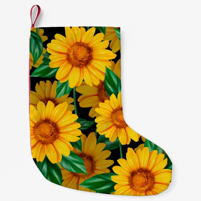 Sunflower seamless pattern. Background with yellow Liten Julstrumpa (Framsidan)
