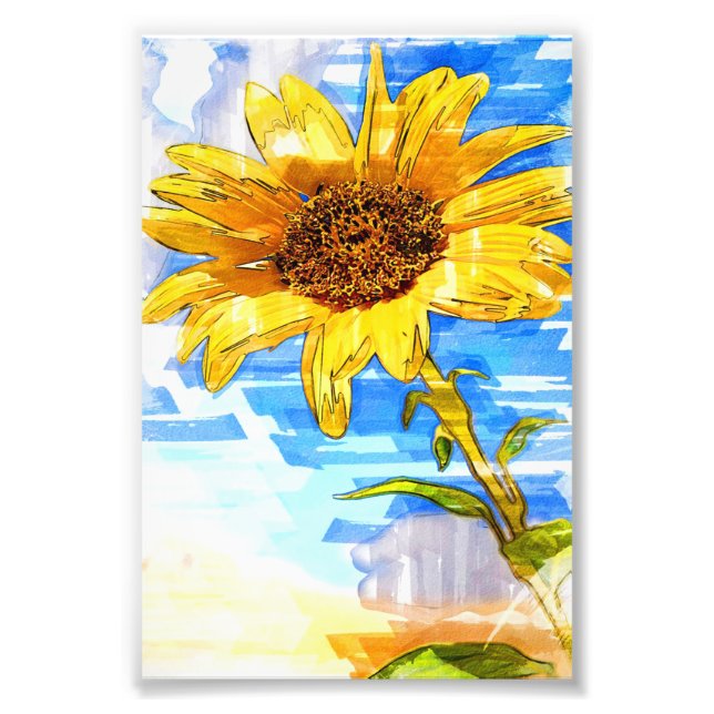 Sunflower Single Marker- Cute Sunflower Lover Gift Fototryck (Framsidan)