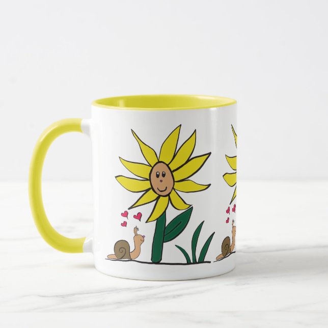 "Sunflower Snail Little Friends" Mug Mugg (Vänster)