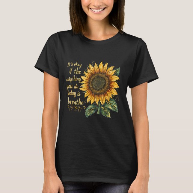 Sunflower Suicide Awareness  T Shirt (Framsida)
